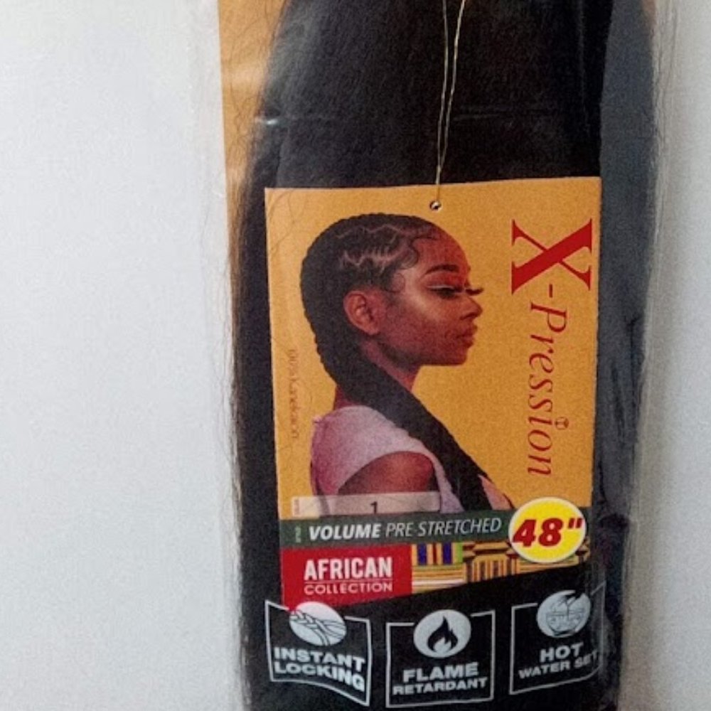 New X-pression Volume Pre-Stretched Braid Hair  African Collection Length 48" #1